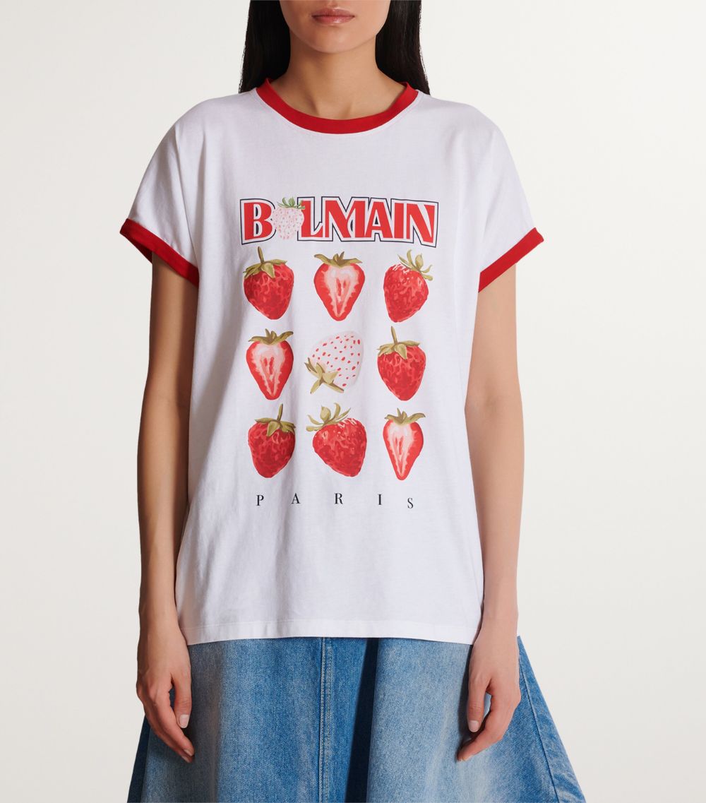 Balmain Balmain Strawberry Print T-Shirt