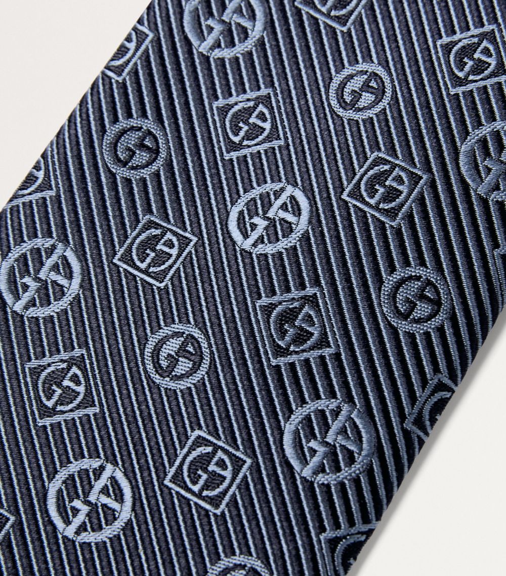 Giorgio Armani Giorgio Armani Silk Monogram Stripe Jacquard Tie