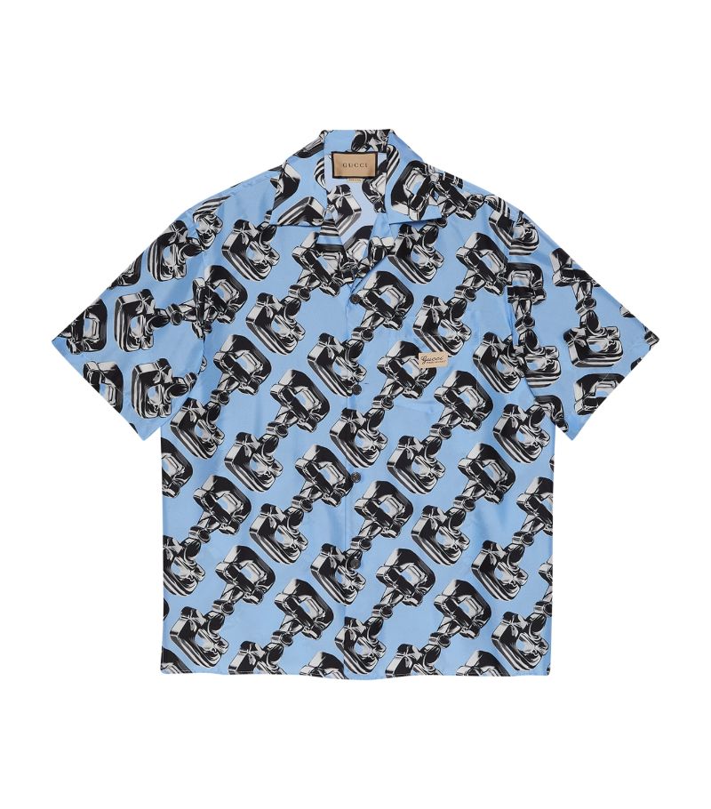 Gucci Gucci Silk 3D Horsebit Shirt