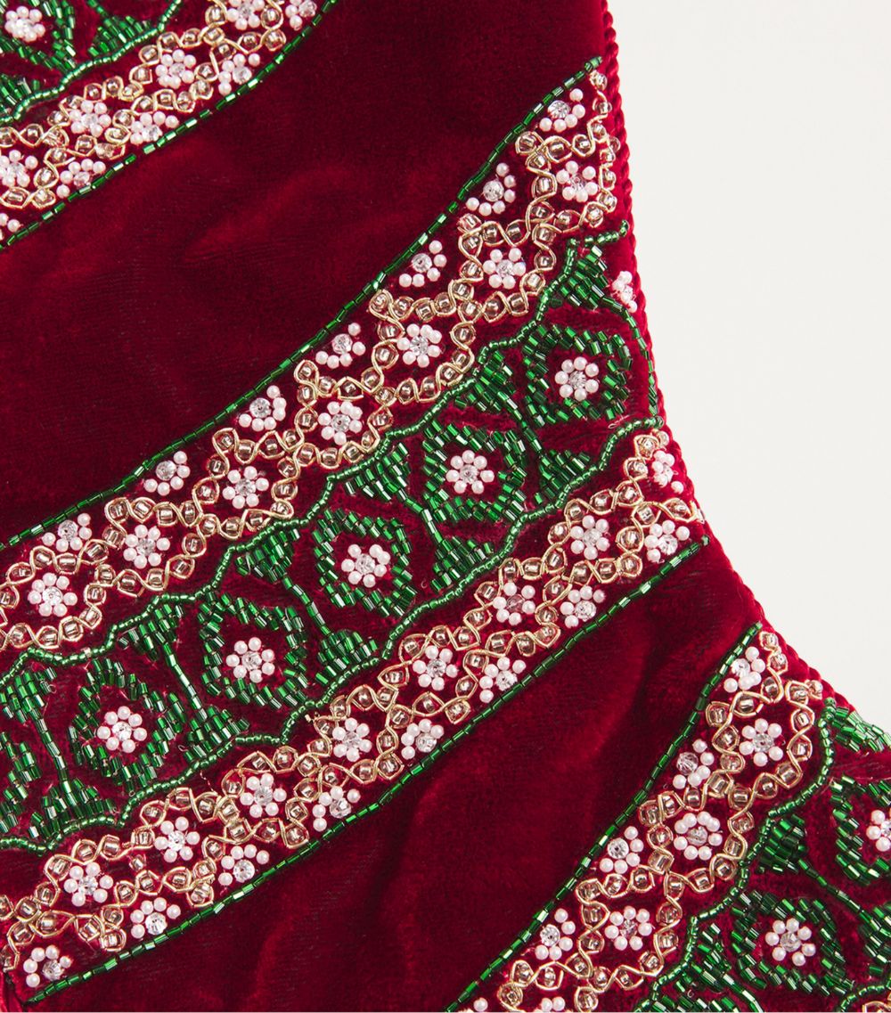  Sudha Pennathur Velvet Embellished Stocking