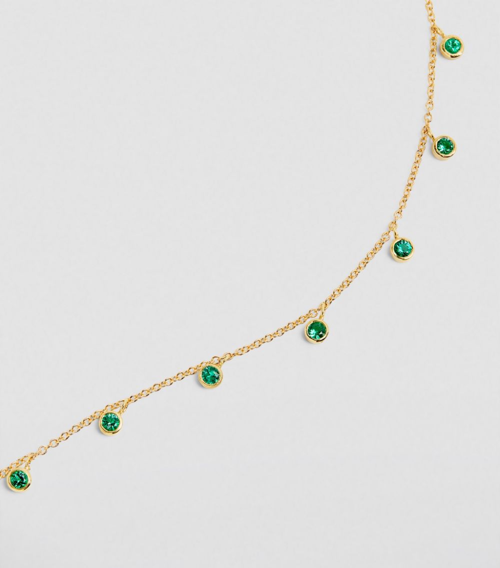 Jennifer Meyer Jennifer Meyer Yellow Gold and Emerald Shaker Necklace