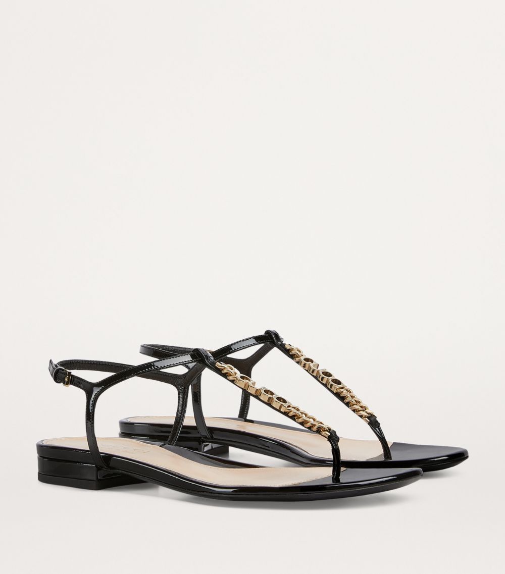 Gucci Gucci Patent Leather Signoria Sandals