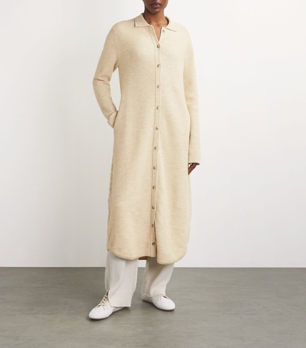 Lauren Manoogian Lauren Manoogian Merino Wool-Alpaca Blend Knitted Shirt Dress