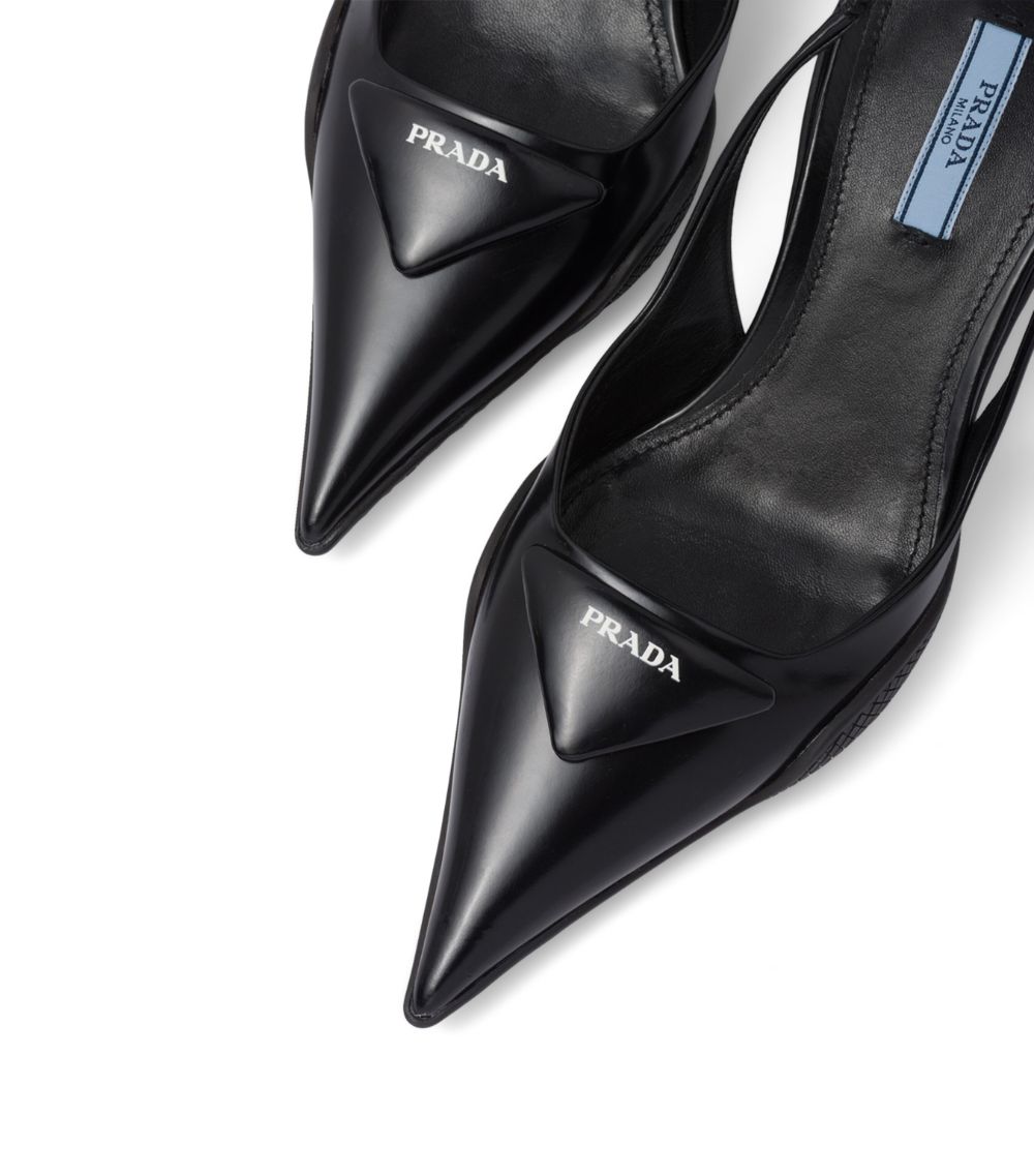 Prada Prada Brushed Leather Slingbacks 75