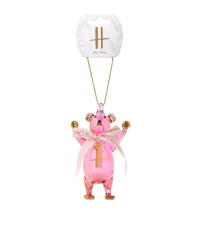 Harrods Harrods Glass Teddy Bear Hanging Decoration