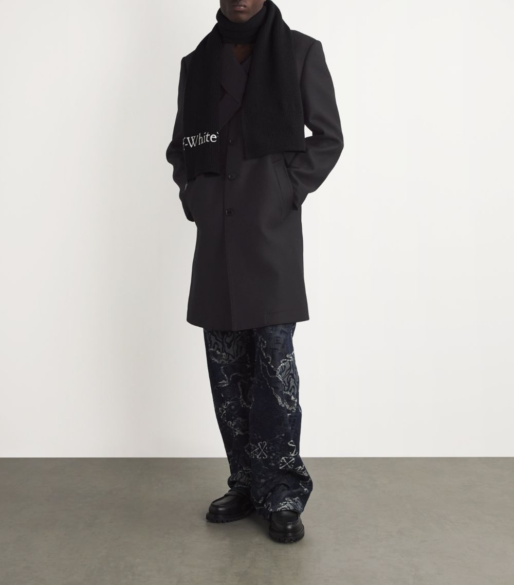 OFF-WHITE Off-White Wool-Blend Cross-Collar Coat