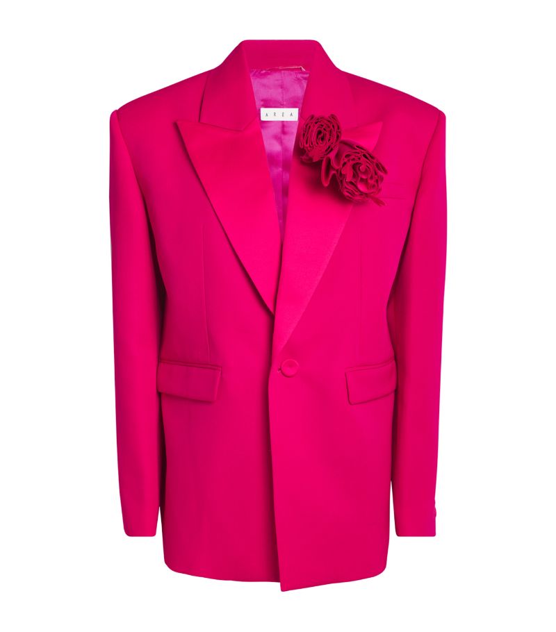  Area Nyc Wool Flower Corsage Blazer