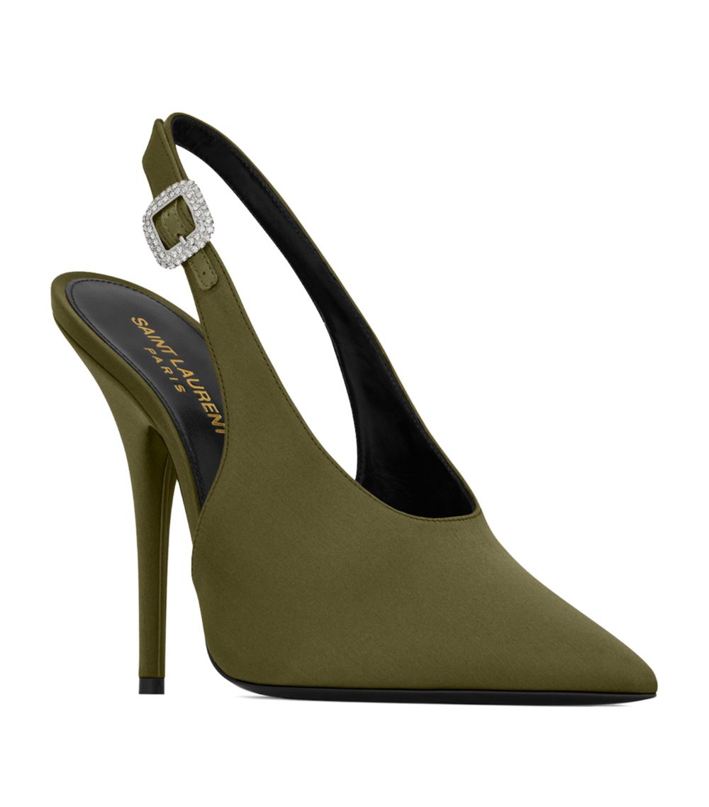 Saint Laurent Saint Laurent Satin Yazmeen Slingback Pumps 115