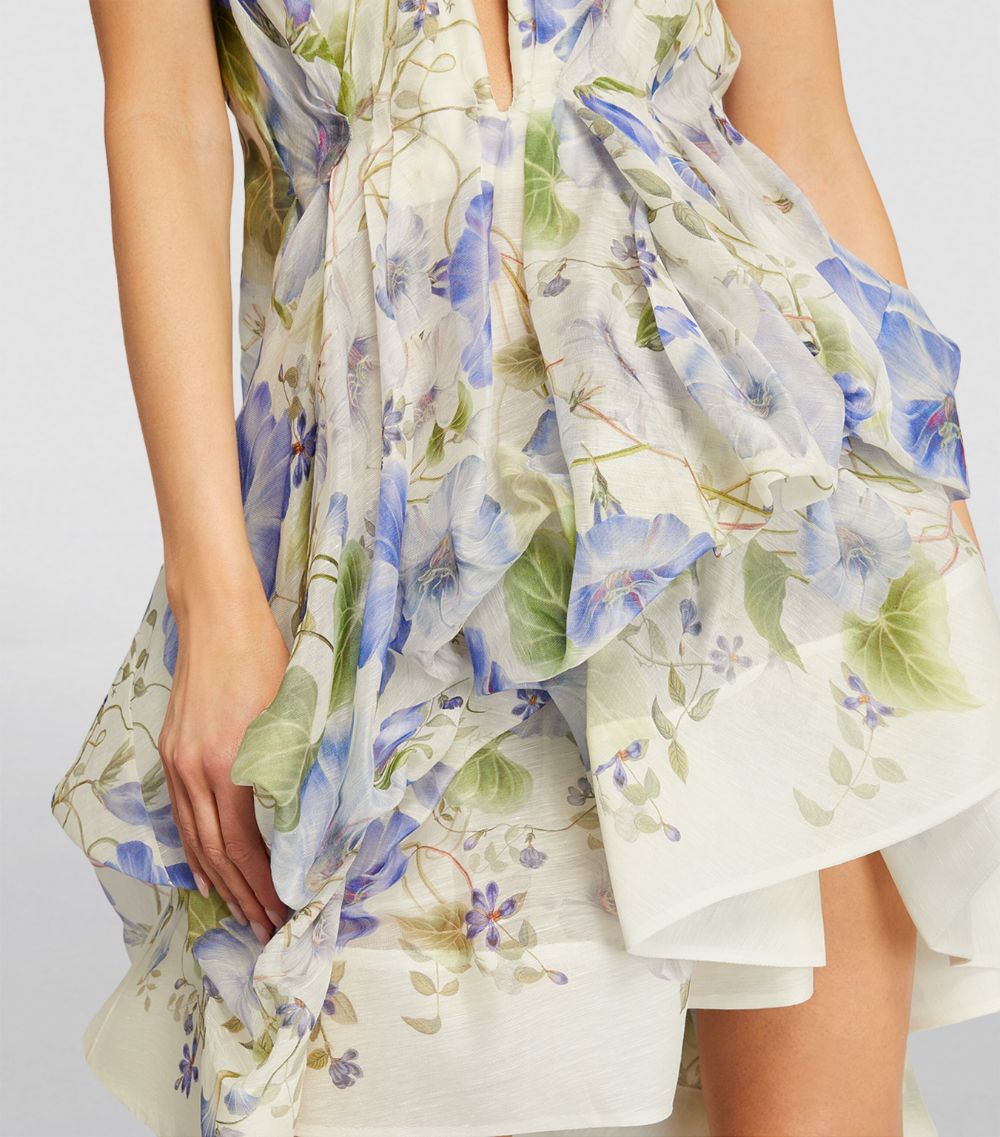 Zimmermann Zimmermann Linen-Silk Draped Mini Dress