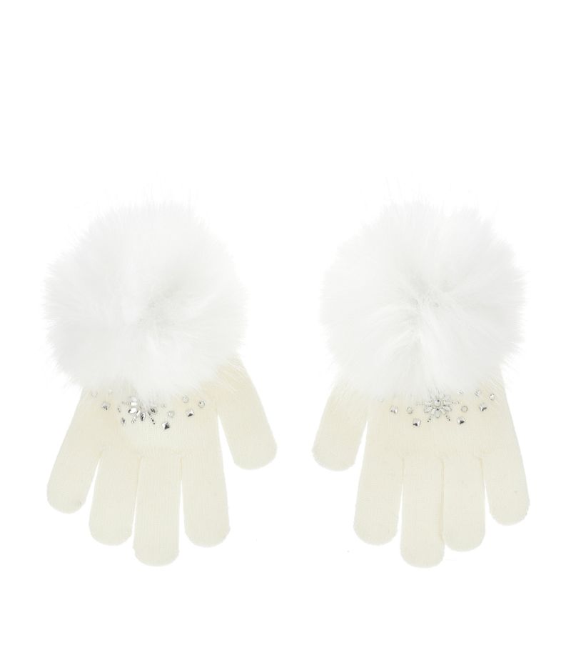 Monnalisa Monnalisa Pom-Pom Rhinestone Gloves