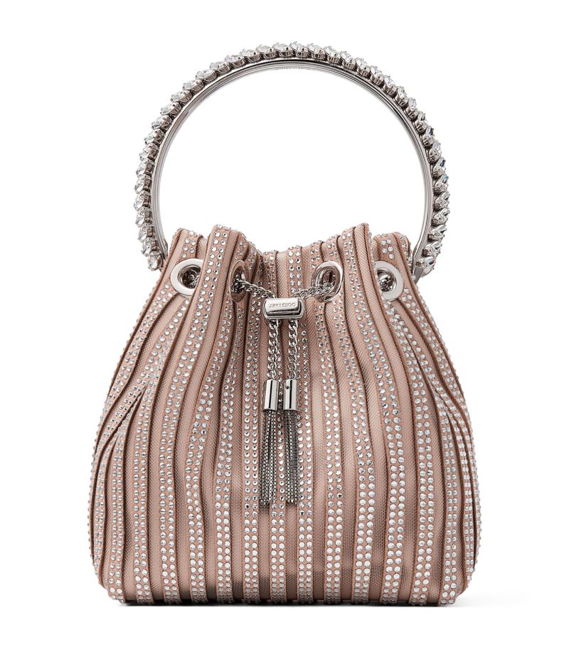 Jimmy Choo Jimmy Choo Suede Crystal-Embellished Bon Bon Bag