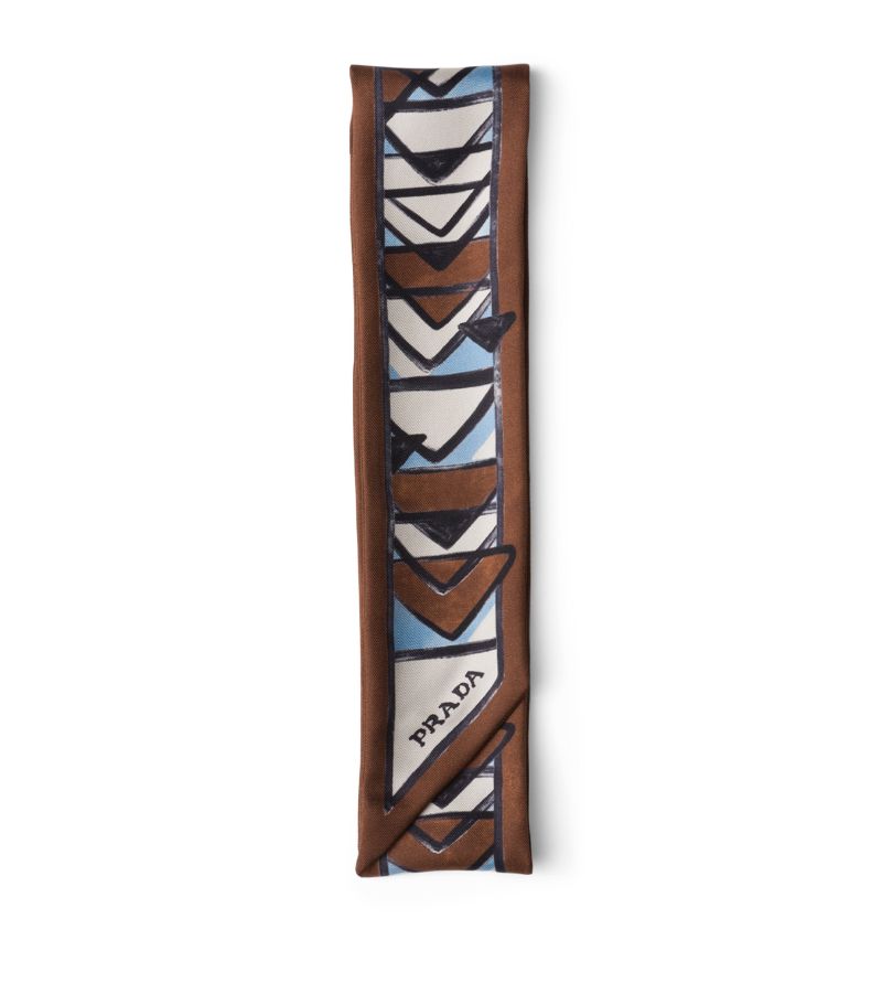 Prada Prada Silk Triangle Print Skinny Scarf