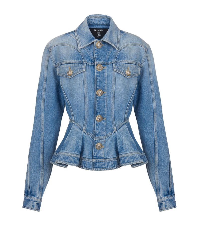 Balmain Balmain Pleated Denim Jacket