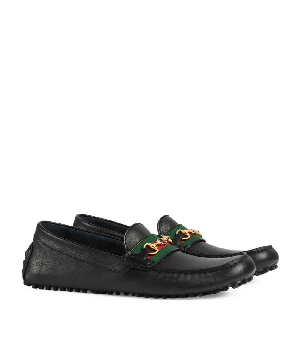 Gucci Gucci Leather Driver Web Loafers