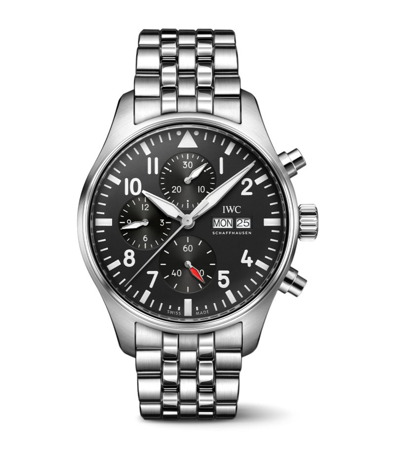 Iwc Schaffhausen Iwc Schaffhausen Stainless Steel Pilot Chronograph Automatic Watch 43Mm