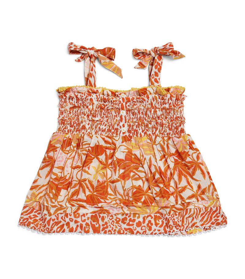 Poupette St Barth Kids Poupette St Barth Kids Gold Orchid Print Cindy Top (4-12 Years)