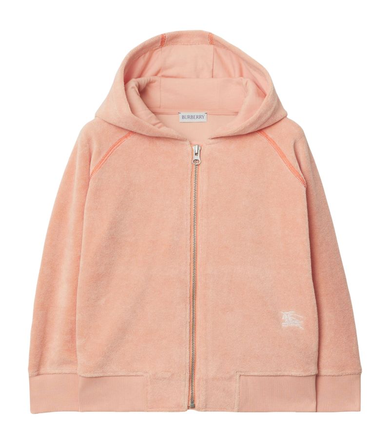 Burberry Burberry Kids Towelling Ekd Zip-Up Hoodie (3-14 Years)