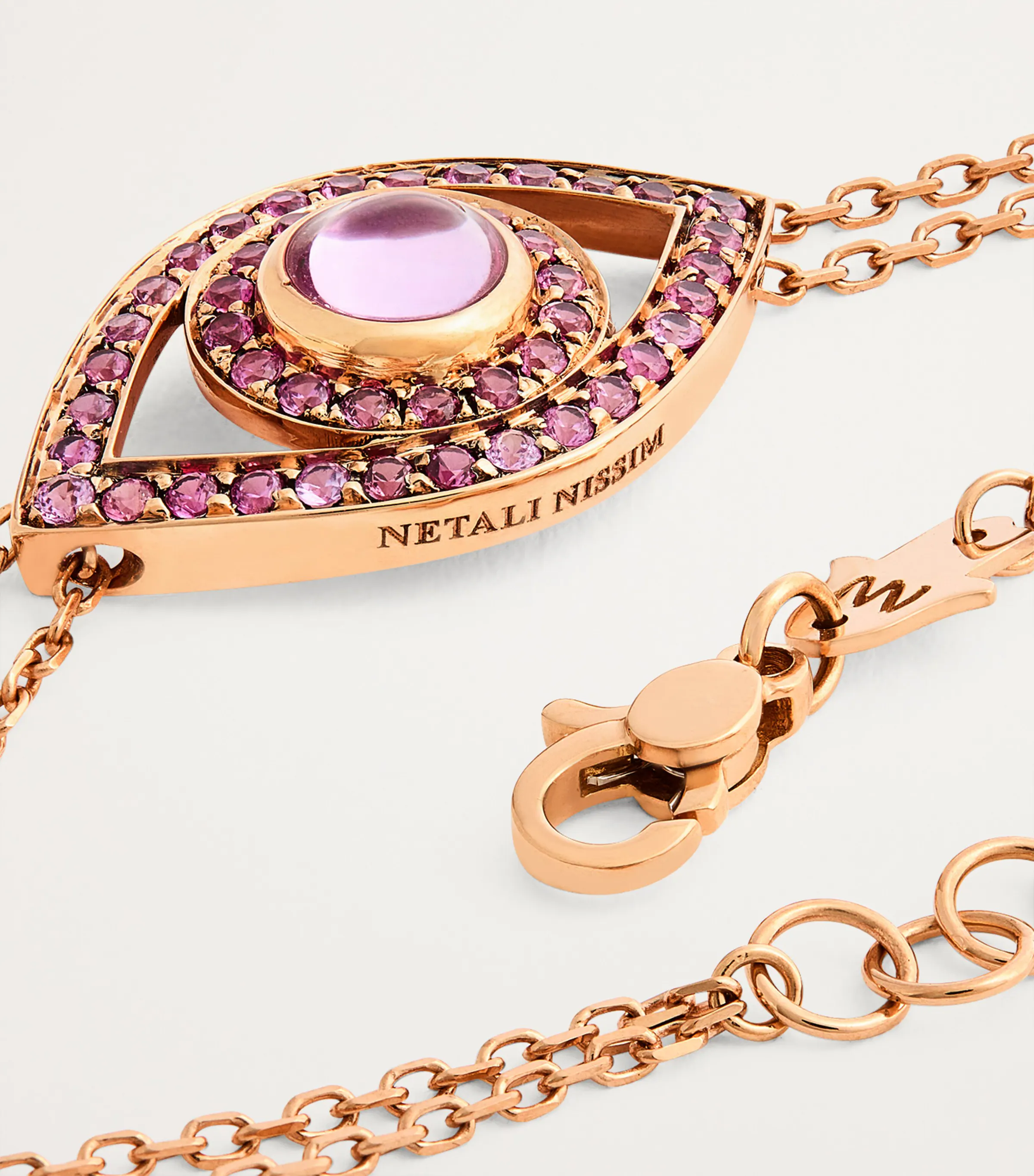 Netali Nissim Netali Nissim Rose Gold and Sapphire Protected Eye Bracelet