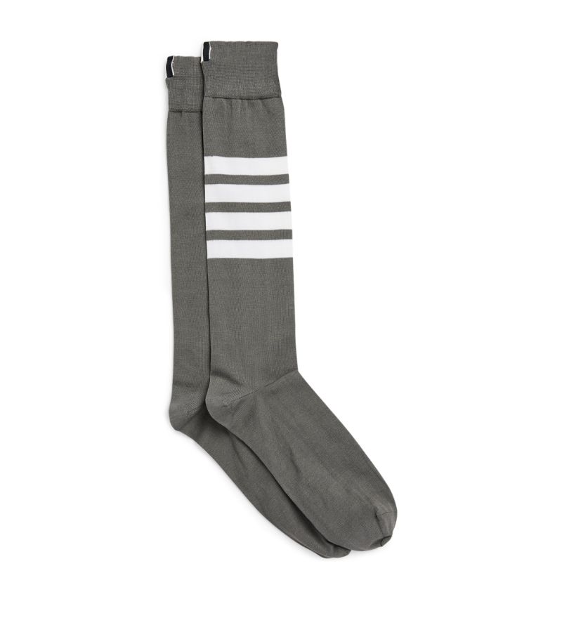 Thom Browne Thom Browne Cotton-Blend 4-Bar Over-The-Calf Socks