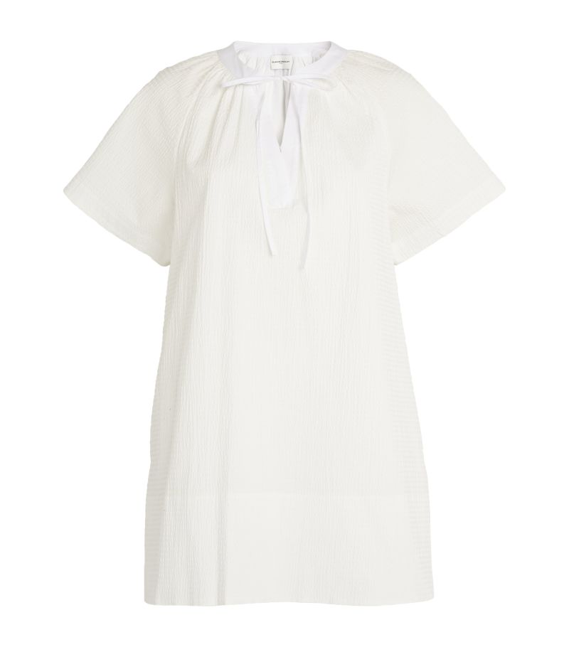  Claudie Pierlot Stretch-Cotton Smocked Mini Dress