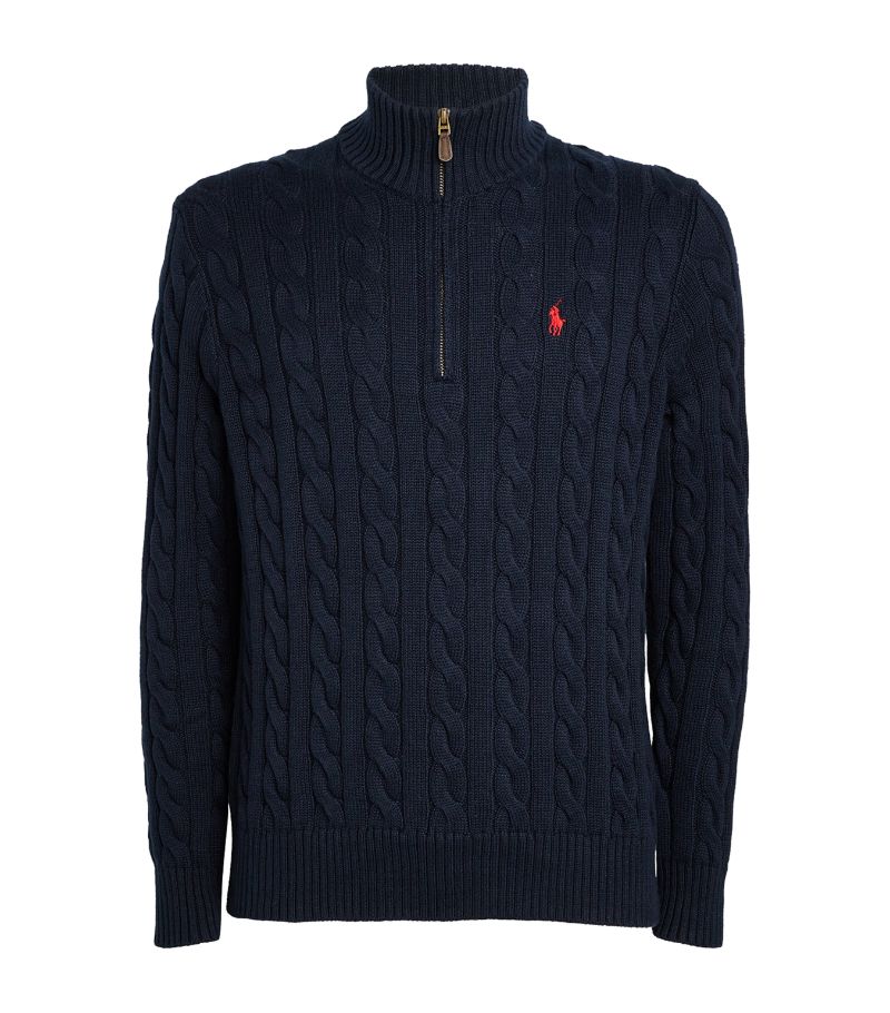 Polo Ralph Lauren Polo Ralph Lauren Cotton Cable-Knit Polo Pony Sweater