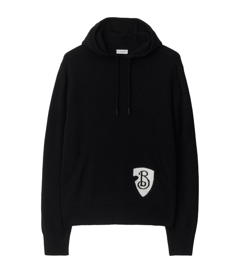 Burberry Burberry Wool-Alpaca B Shield Hoodie