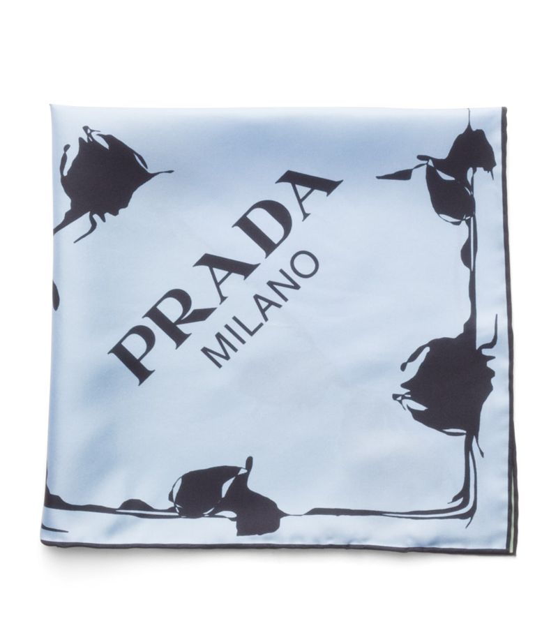 Prada Prada Silk Rose Print Scarf