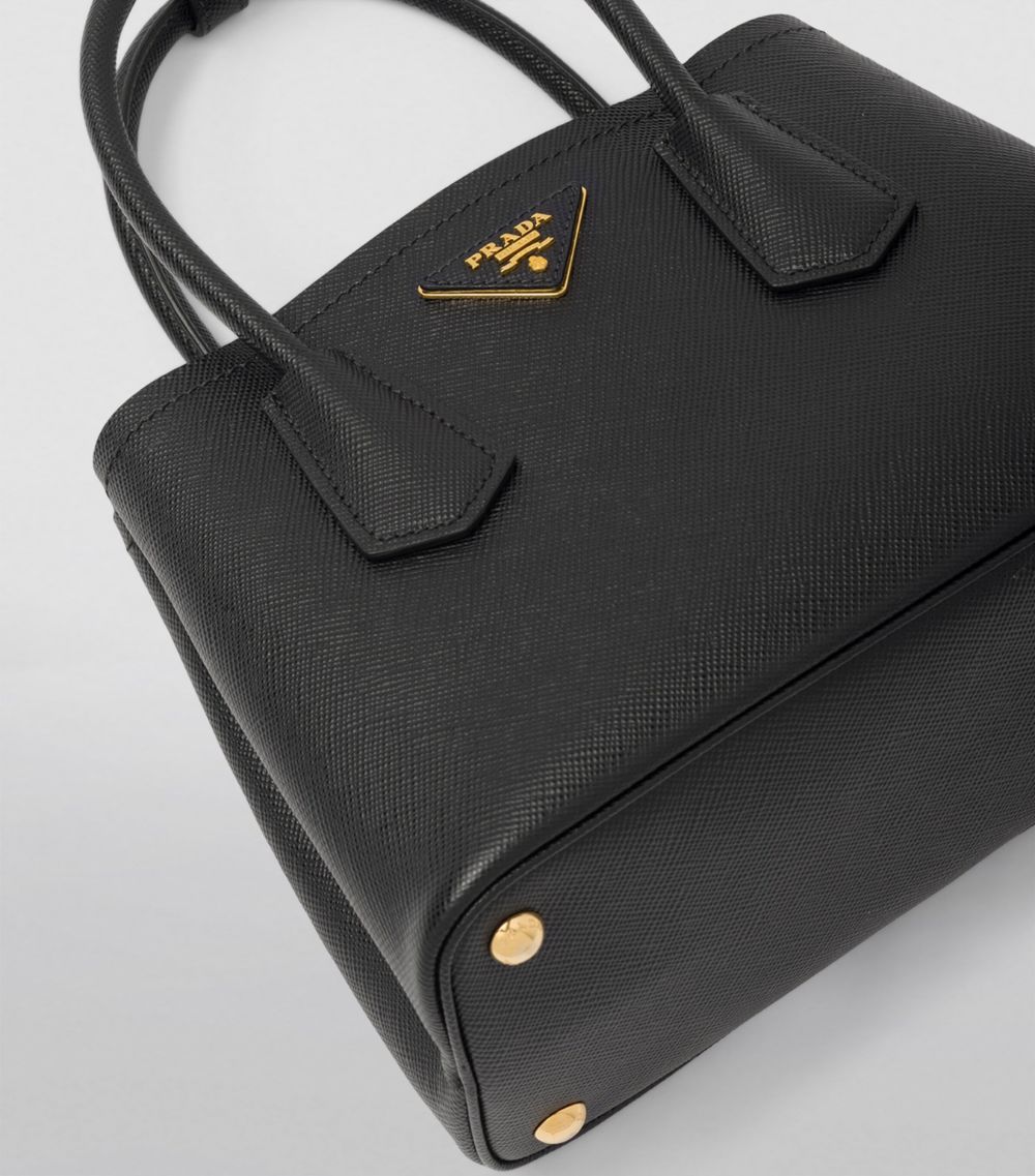 Prada Prada Mini Saffiano Leather Double Top-Handle Bag