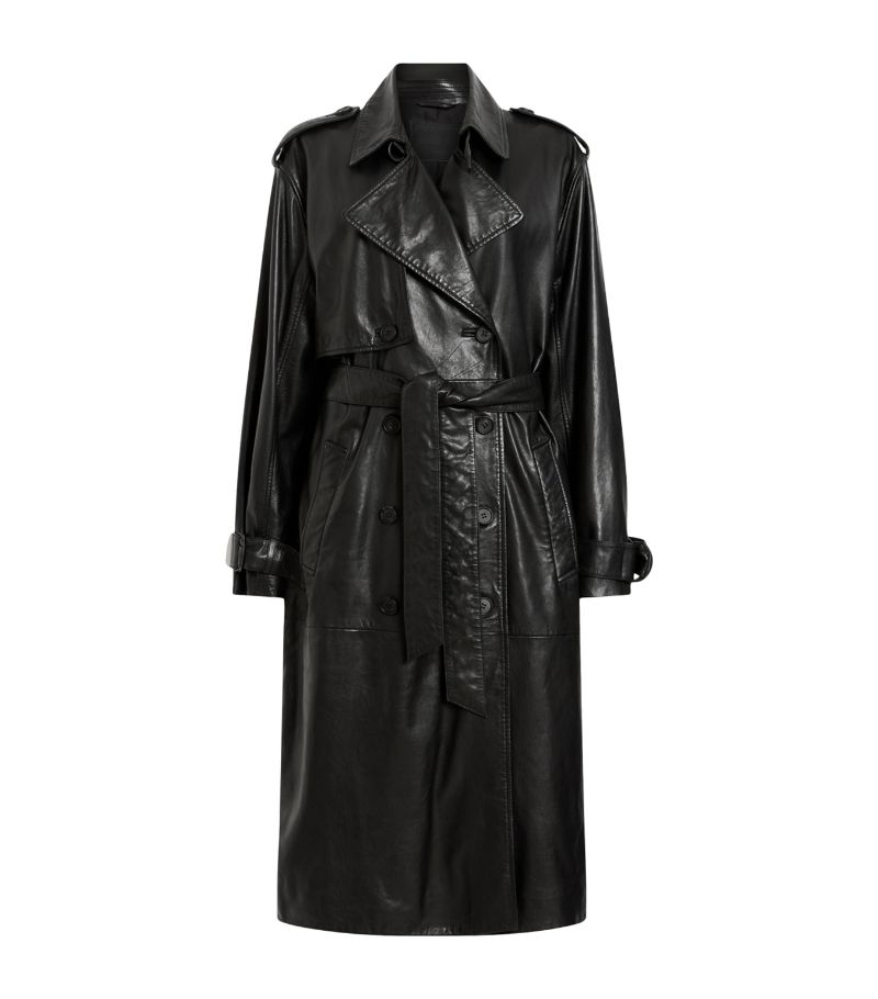 Allsaints Allsaints Leather Hendry Trench Coat