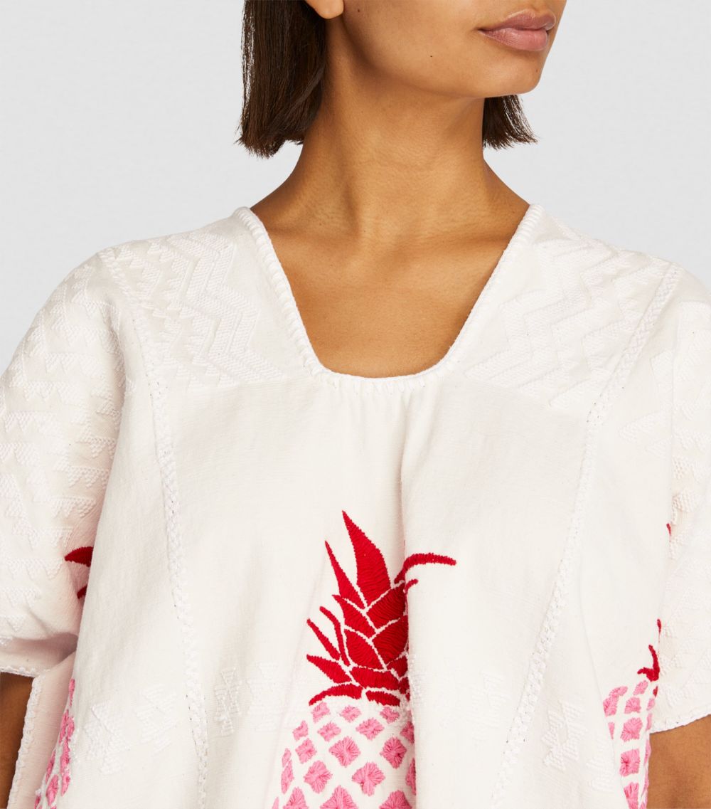  Pippa Holt Embroidered Pineapple Mini Kaftan