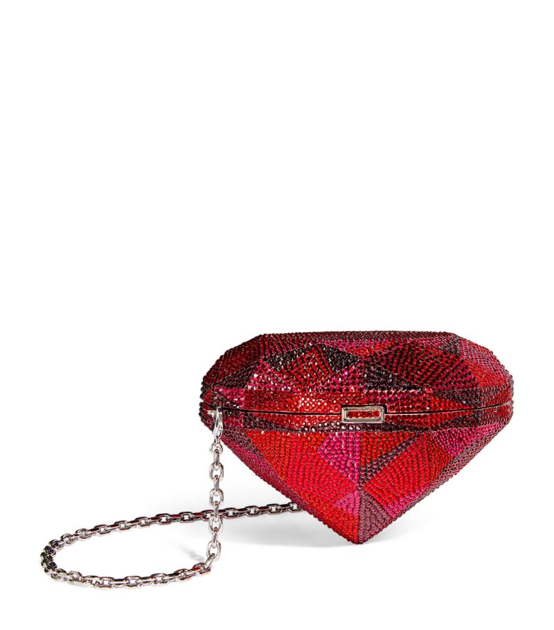 Judith Leiber Judith Leiber Embellished Diamond Ruby Clutch Bag