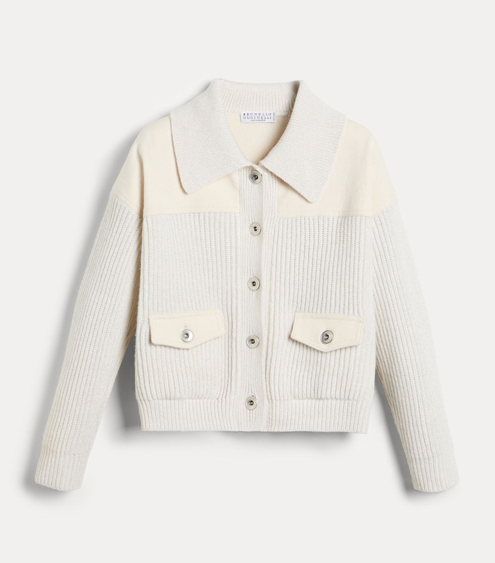 Brunello Cucinelli Kids Brunello Cucinelli Kids Wool-Cashmere-Silk Cardigan