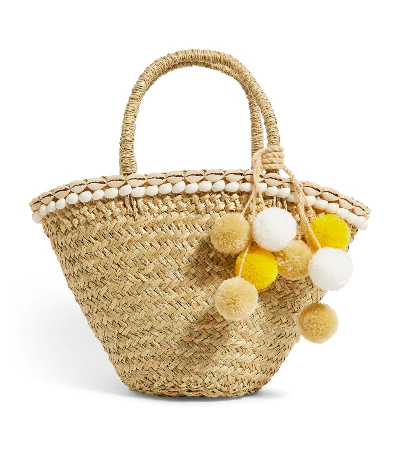 Bonita Bonita Mini Lemon Pom-Pom Basket Bag