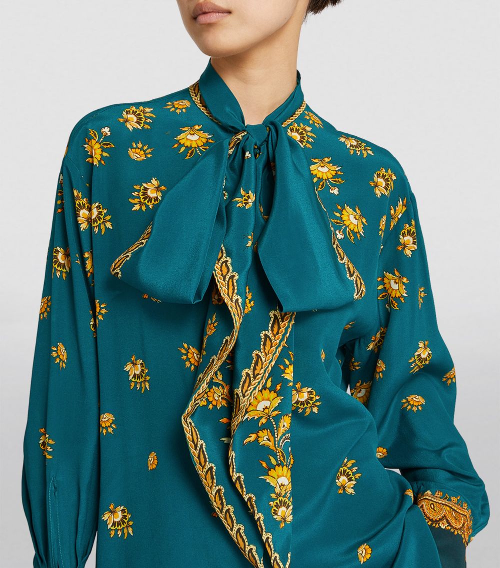 Etro ETRO Silk Printed Pussybow Blouse