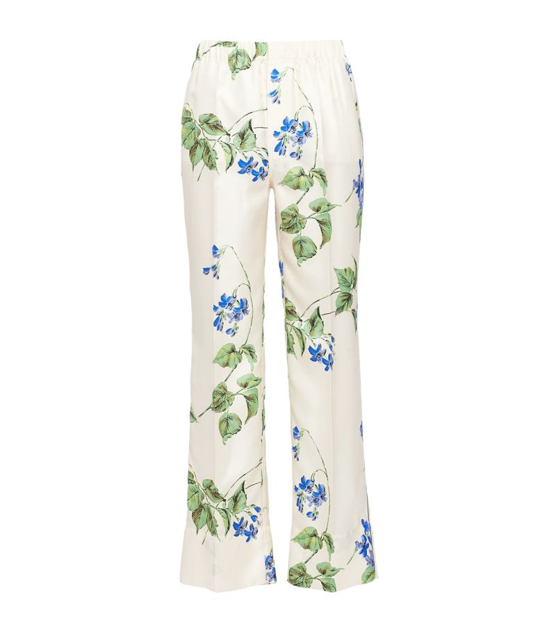 Prada Prada Silk Twill Floral Trousers