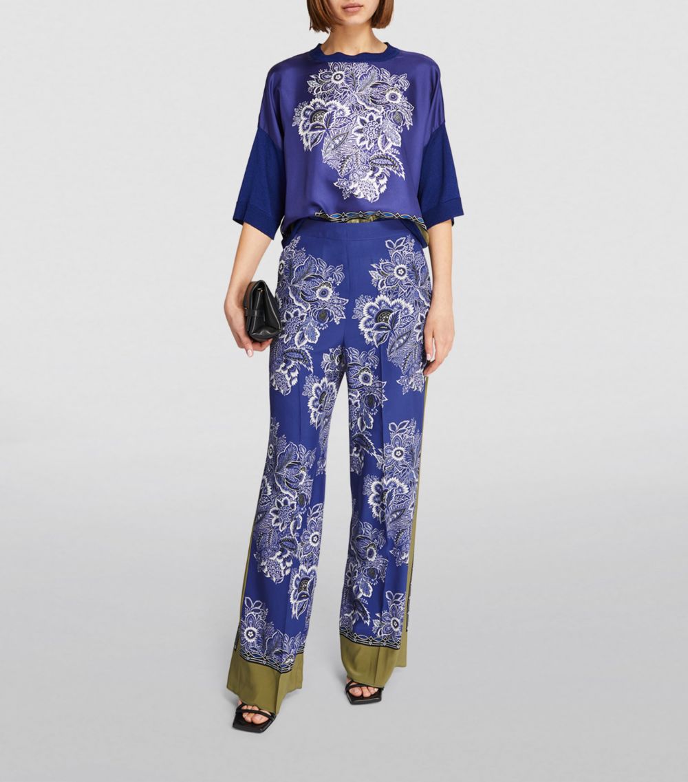 Etro Etro Silk Floral Palazzo Trousers