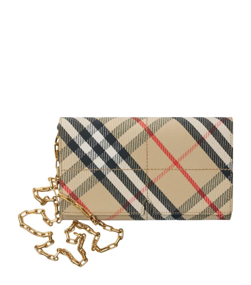 Burberry Burberry Check Clutch Chain Wallet