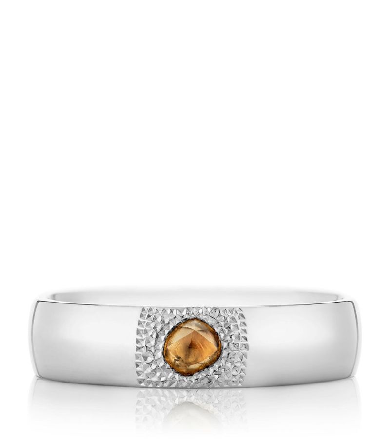 De Beers Jewellers De Beers Jewellers Large White Gold And Diamond Talisman Band