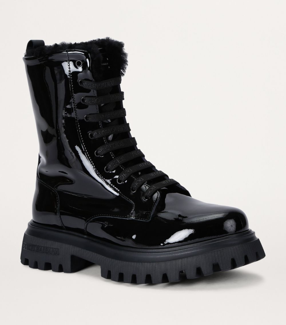 Dolce & Gabbana Dolce & Gabbana Kids Patent Leather Ankle Boots