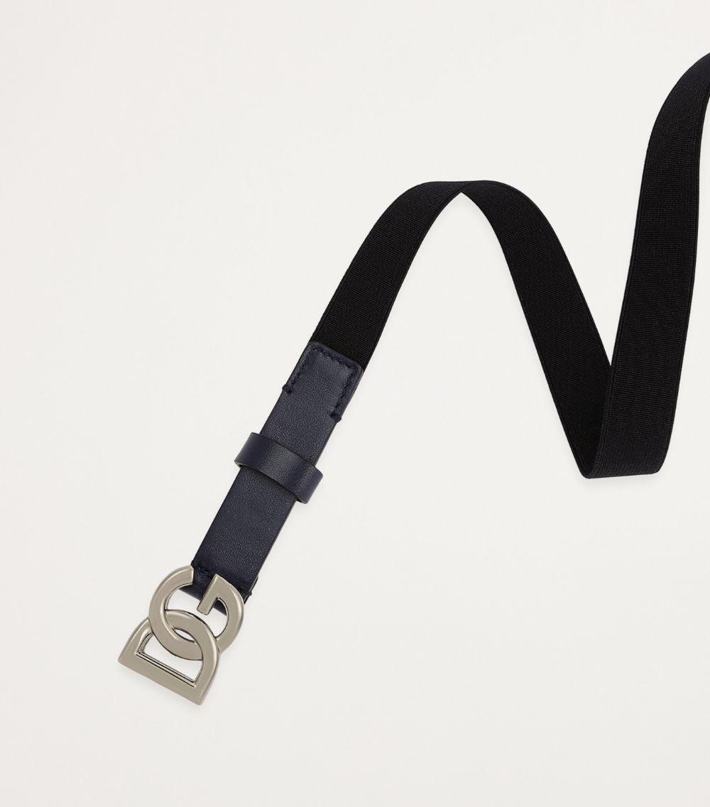 Dolce & Gabbana Dolce & Gabbana Kids Calfskin Elasticated Logo Belt