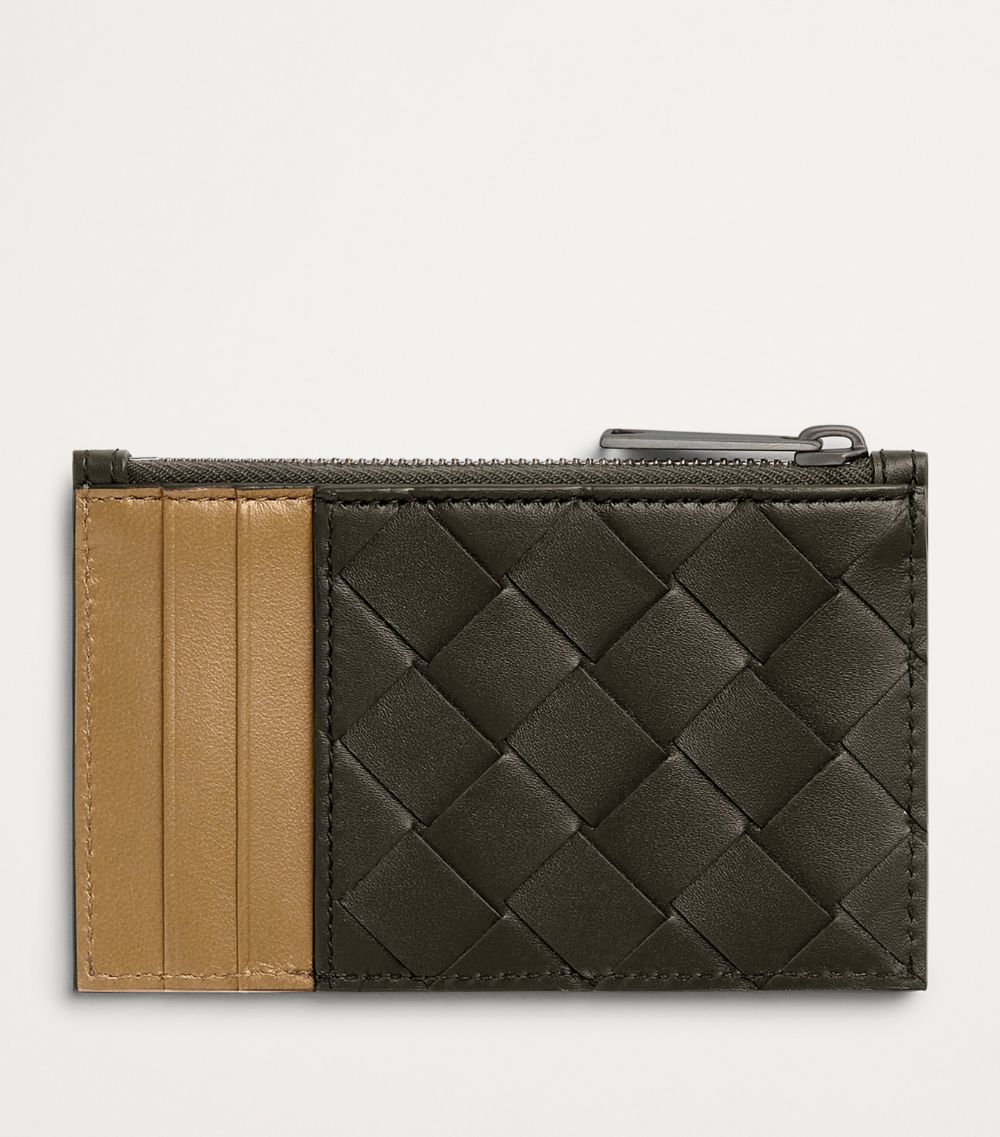 Bottega Veneta Bottega Veneta Leather Intrecciato Zipped Card Case