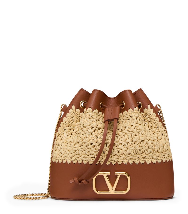 VALENTINO GARAVANI Valentino Garavani Mini Woven Vlogo Bucket Bag