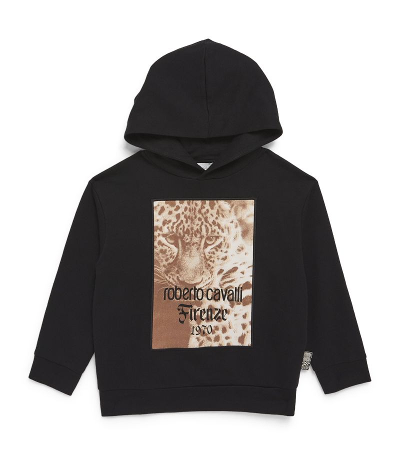  Roberto Cavalli Junior Leopard Logo Hoodie (4-16 Years)