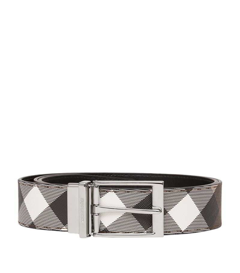 Burberry Burberry Reversible E-Canvas and Leather Belt