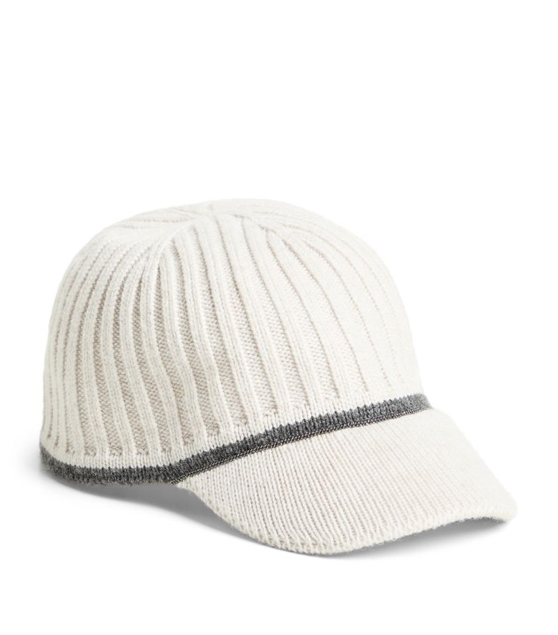 Brunello Cucinelli Kids Brunello Cucinelli Kids Virgin Wool-Blend Monili-Trim Cap