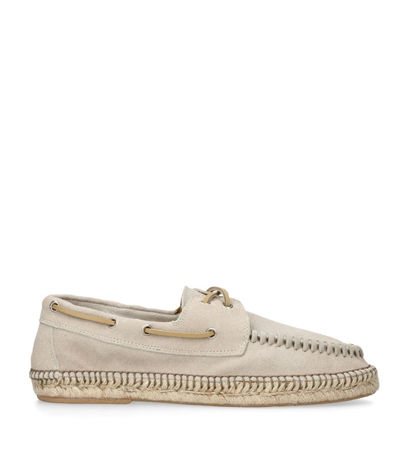 Eleventy Eleventy Suede Espadrille Boat Shoes