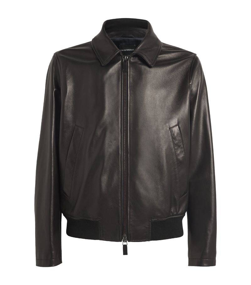 Emporio Armani Emporio Armani Leather Bomber Jacket