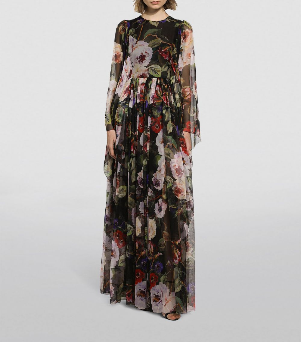 Dolce & Gabbana Dolce & Gabbana Silk Floral Print Gown