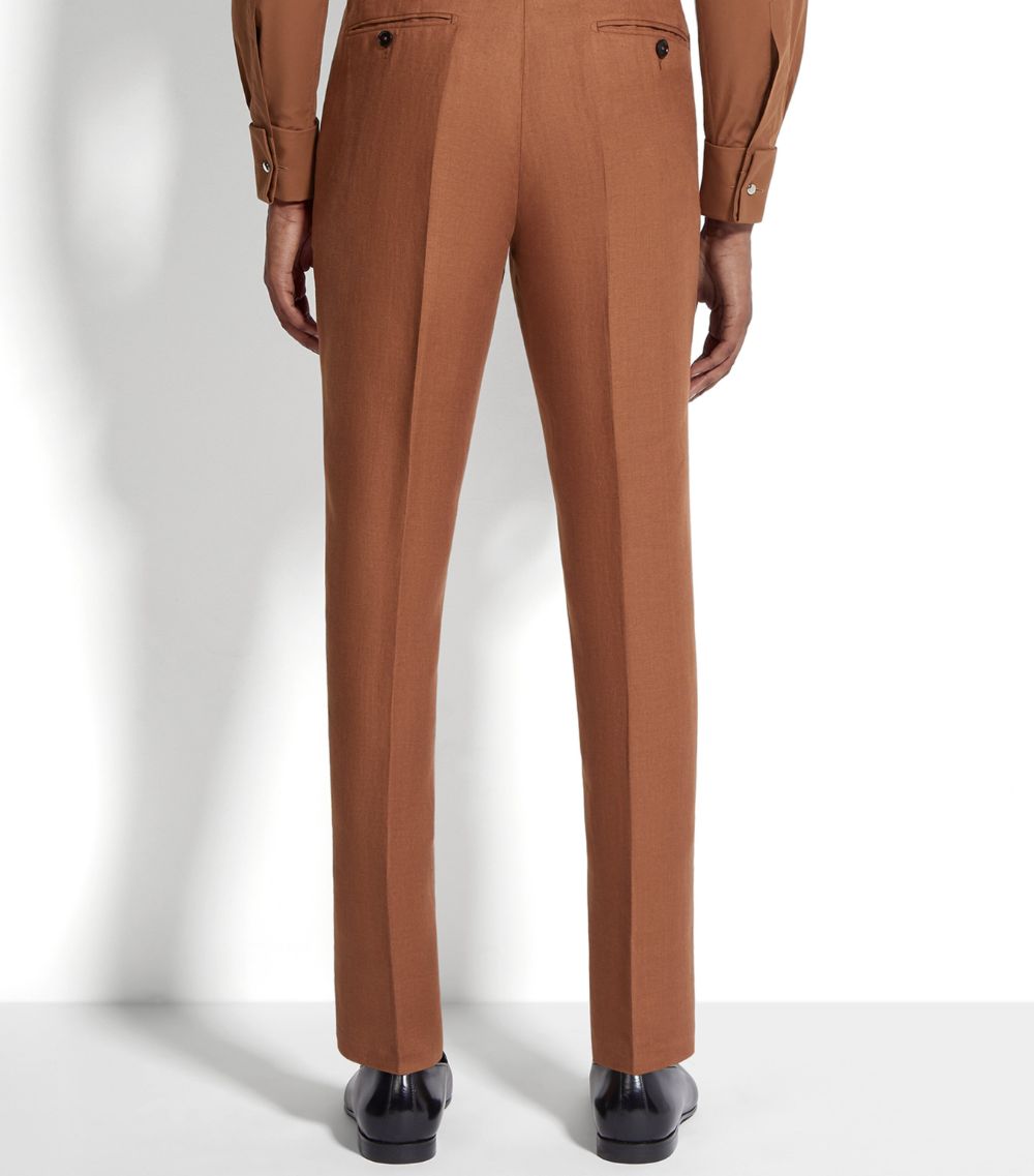 zegna Zegna Oasi Linen Tailored Trousers