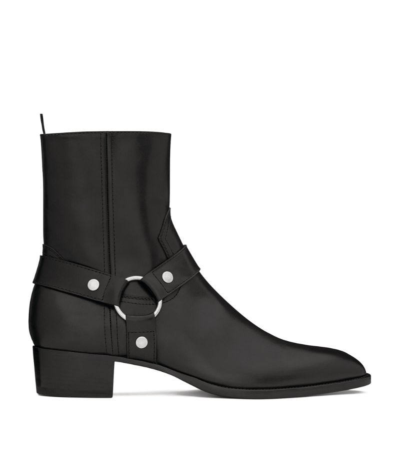 Saint Laurent Saint Laurent Leather Wyatt Harness Boots 40